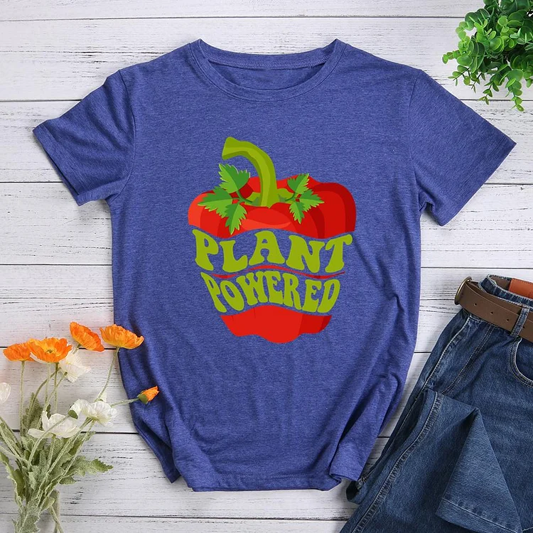 Plant powered Round Neck T-shirt-0026101