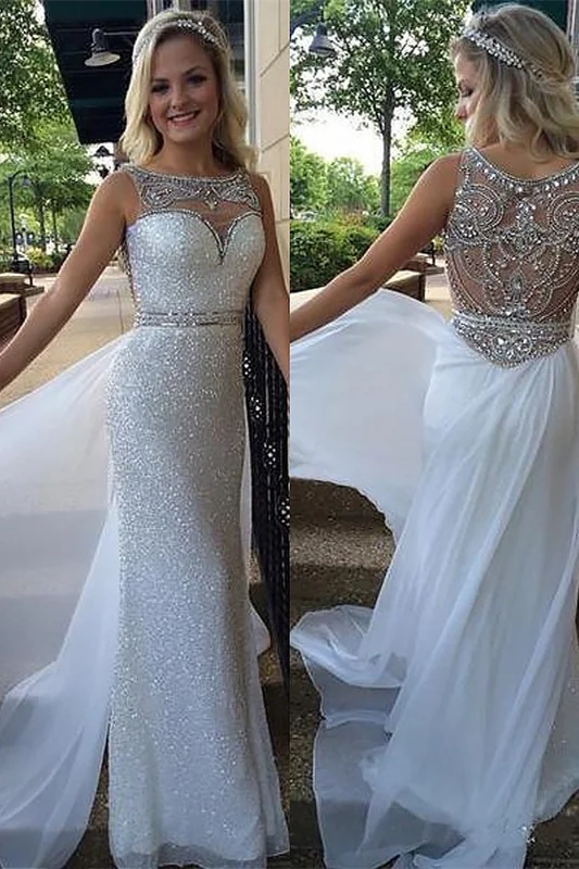 Beautiful Sequins Mermaid Long Prom Dress With Crystals - lulusllly