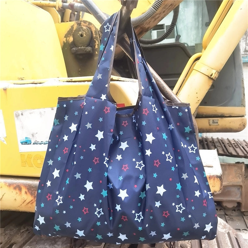 Spot Japanese Printed Environmental Bag Large 210T Supermarket Folding Shopping Bag Thickened Tote Bag Shopping Bag