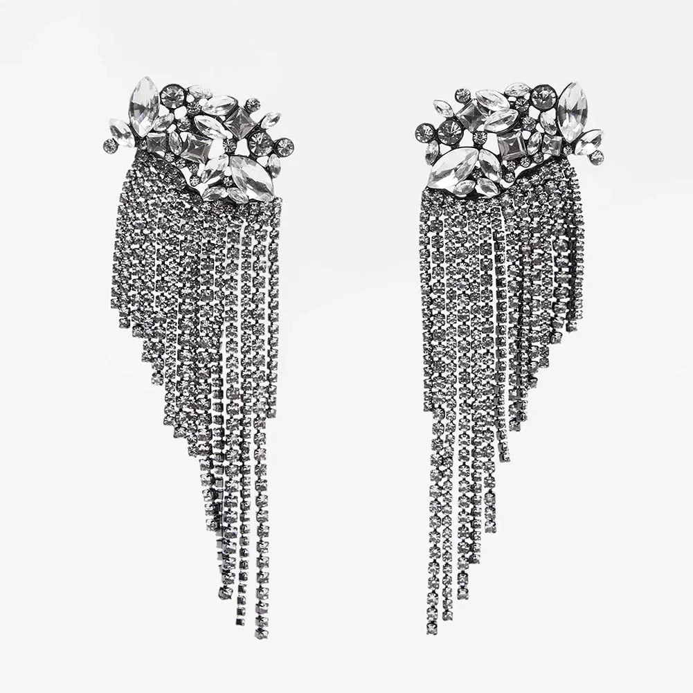 Dvacaman 2020 New Vintage Beaded Feldspar Drop Earrings for Women Boho Handmade Flower Rose Beads Tassel Earrings Dangle Jewelry