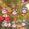 6Pcs Diamond Painting Acrylic Winter Snowman Hanging Decor