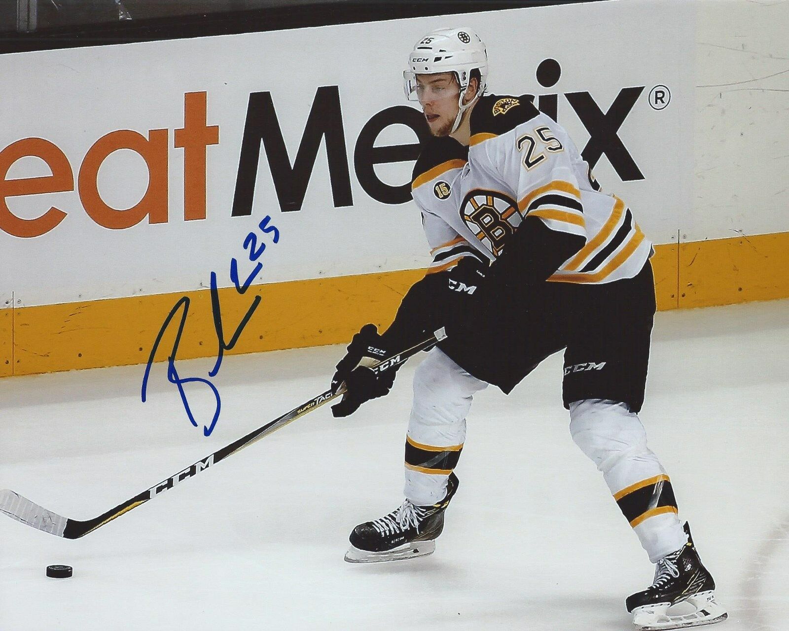 Brandon Carlo Signed 8x10 Photo Poster painting Boston Bruins Autographed COA