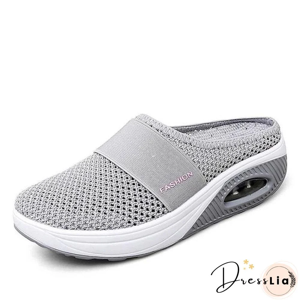 Women Mesh Lightweight Shoes Woman Slippers Wedge Shoes Female Air Cushion Sandals Thick Bottem Casual Sneakers Plus Size 43