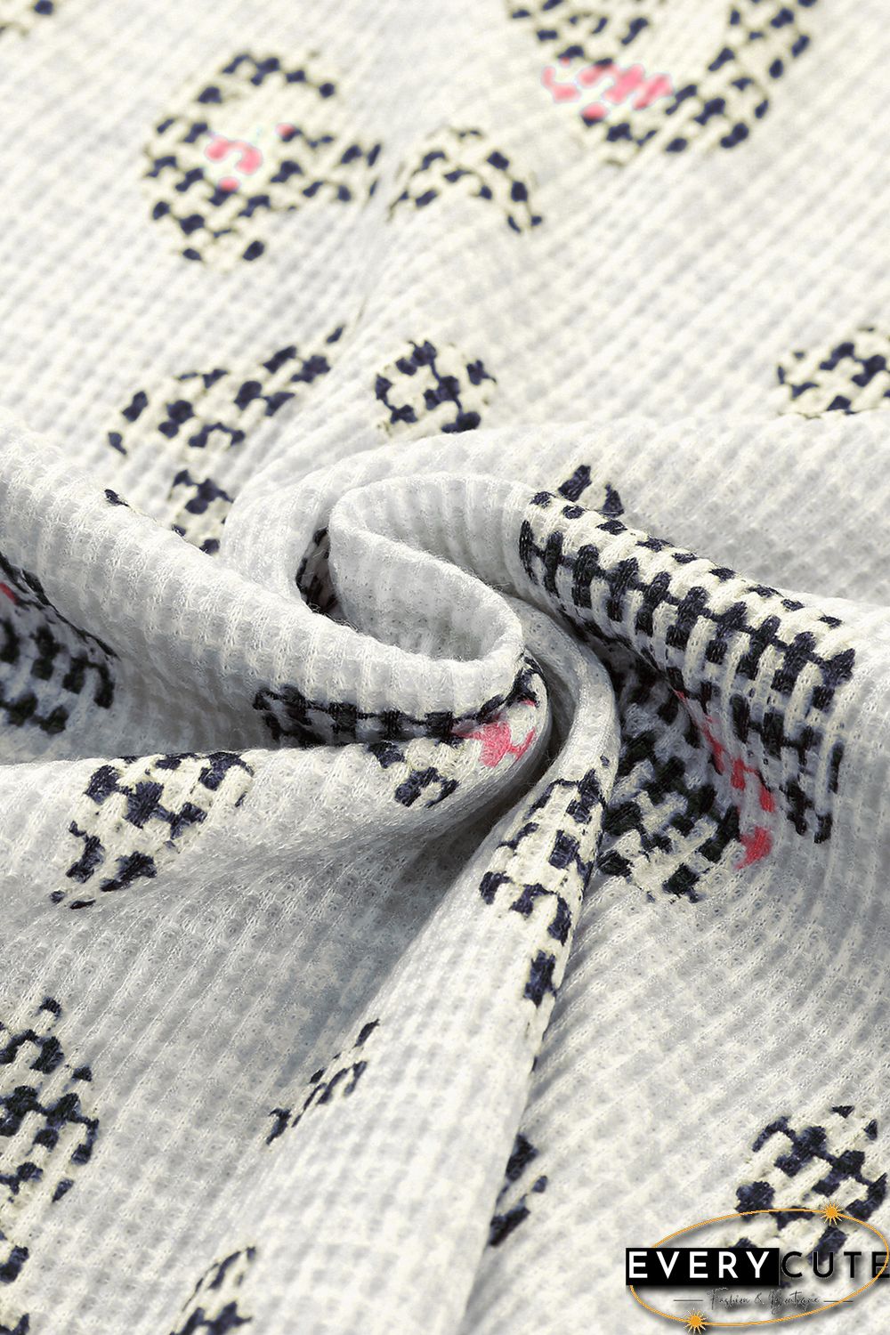 Leopard Waffle Knit Short Sleeve Top