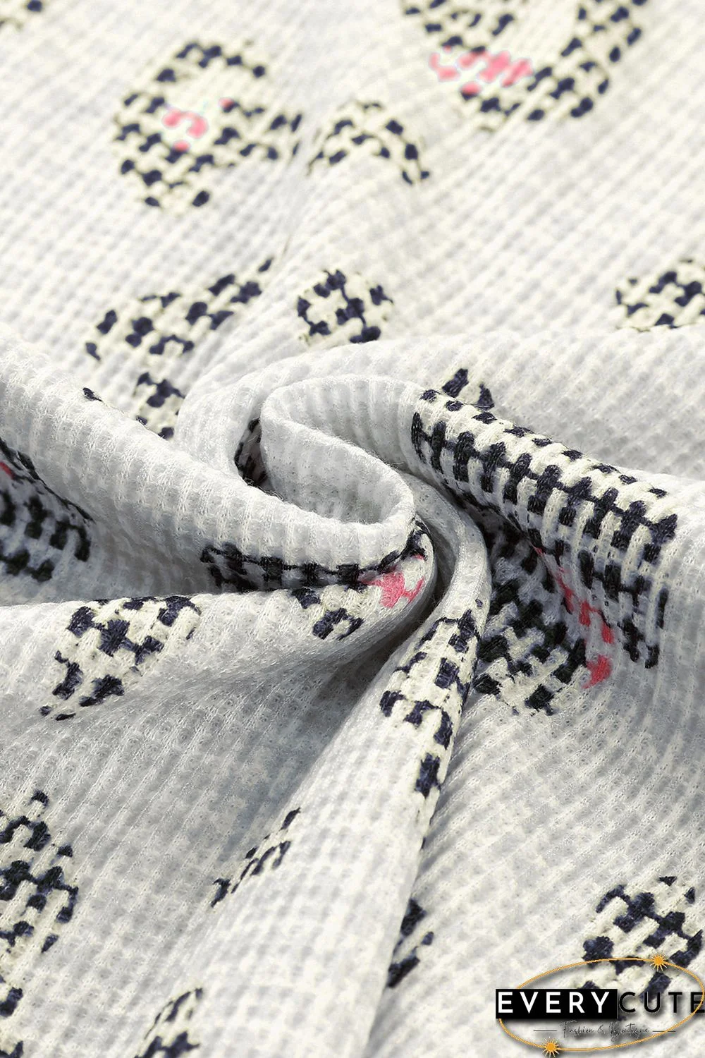 Leopard Waffle Knit Short Sleeve Top