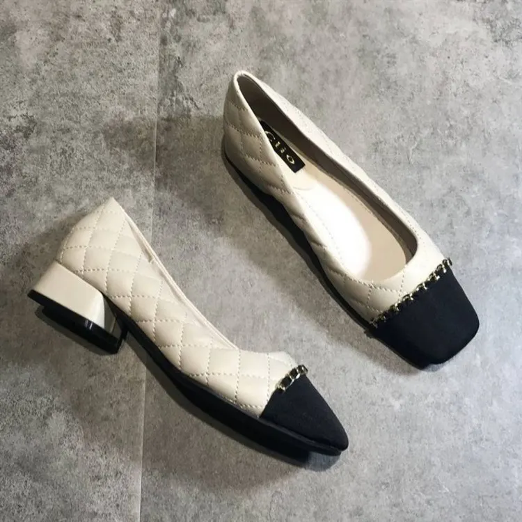 Breakj Breakj Small Fragrant Low-Heeled Shoes Women's Soft-Soled Working Shoes 2025 New Spring And Autumn Square Head Thick Heel Single Shoes Women