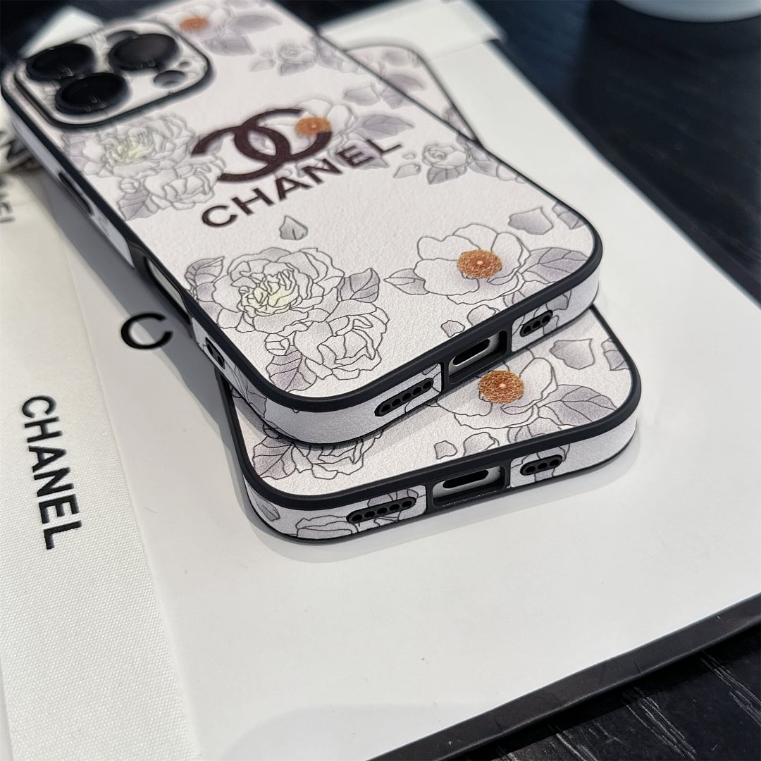 Exclusive Design Chanel Camellia Leather Apple iPhone Case