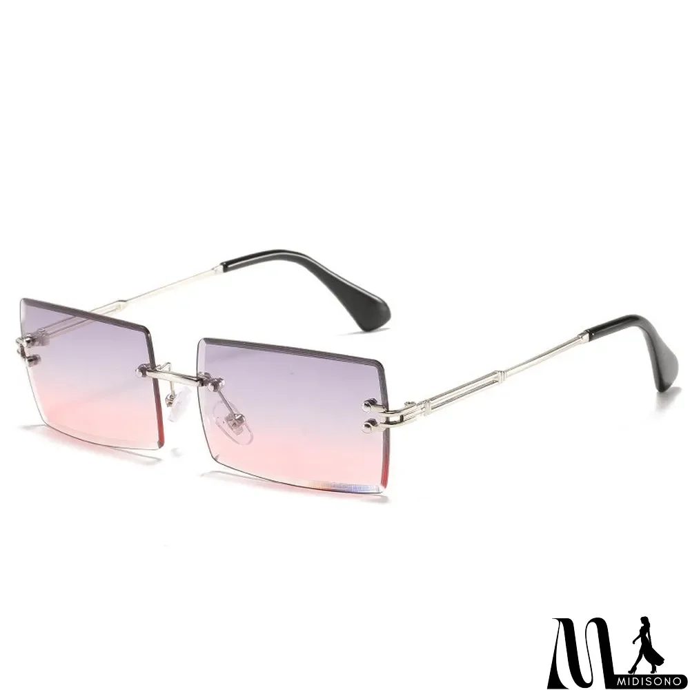 MidiSono - Women Rimless Metal Square Sunglasses