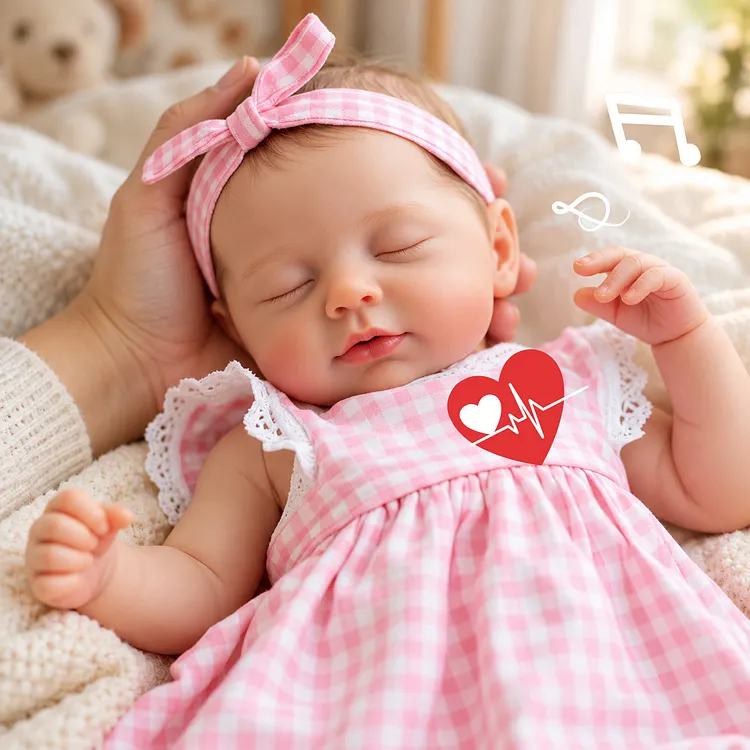 Babeside Sleeping Reborn Baby Liya 20" Little Infant Girl Creating Sweet Memories with Heartbeat, Coos & Breathing