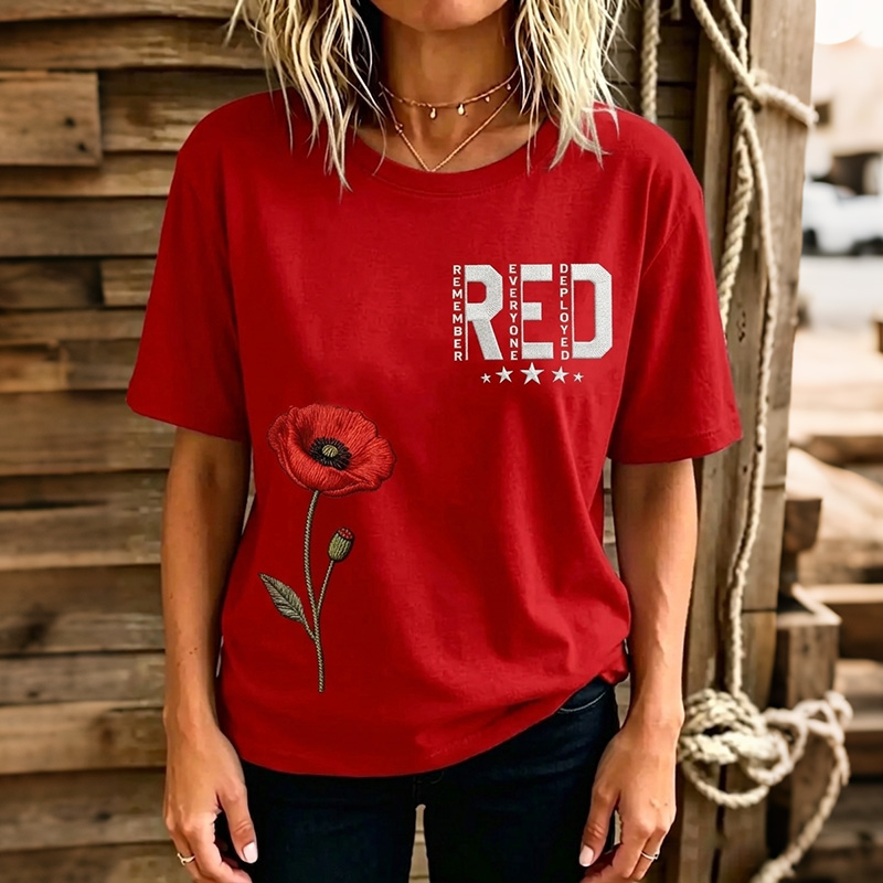  Women's Vintage Flag Wave Art Print Tshirt Westsshops