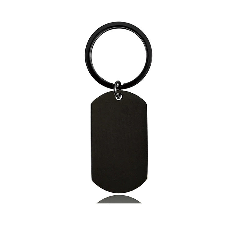 Key Chain Spot Stainless Steel Blank Laser Color Printing Material Holiday Gift Lettering Metal Key Chain