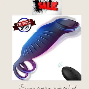 pornhint Pornhint Men Penis Sleeve w/ Remote Vibrator Ring Delay Ejaculation penis enlargement Silicone Adjustment 2 in 1 Sex Toys for Men
