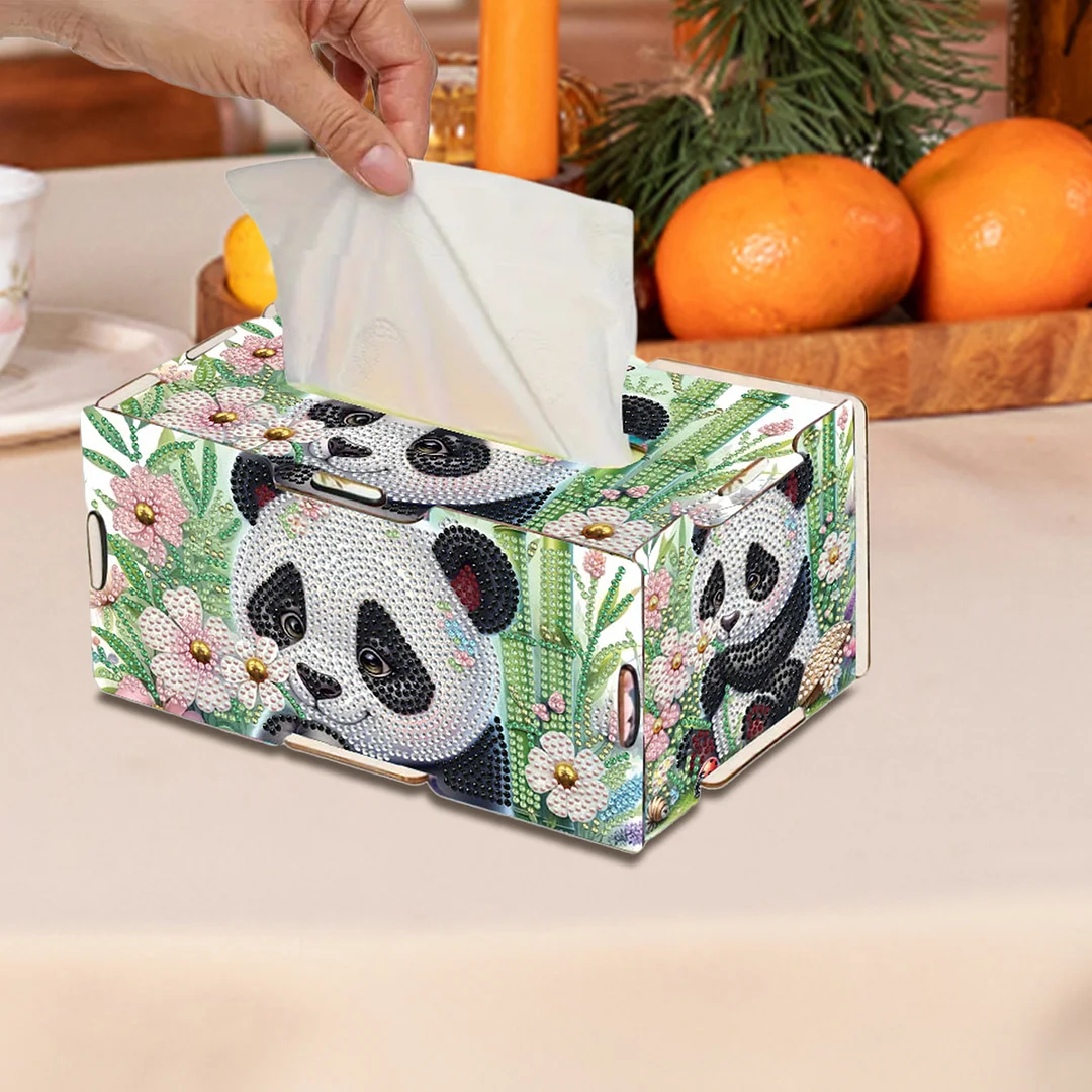 Wooden Diamond Painting Tissue Box for Home and Office Decoration(CZH003)