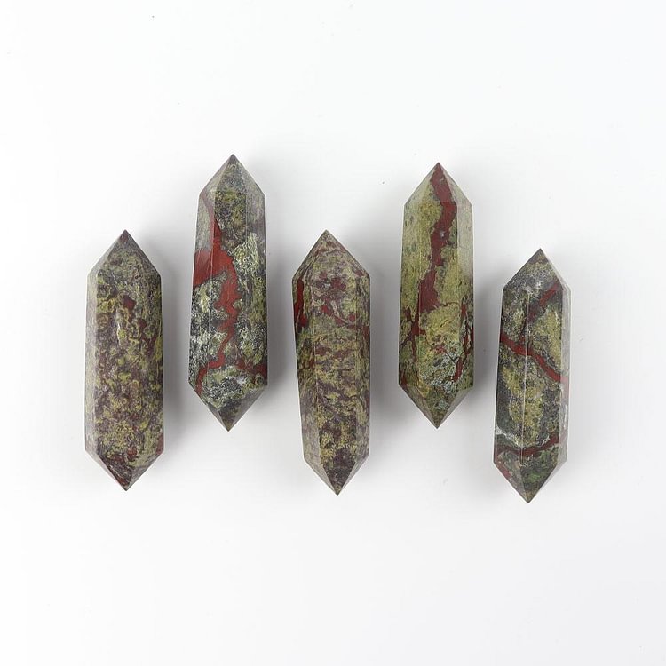 Set of 5 Dragon Blood Stone Double Terminated Towers Points Bulk