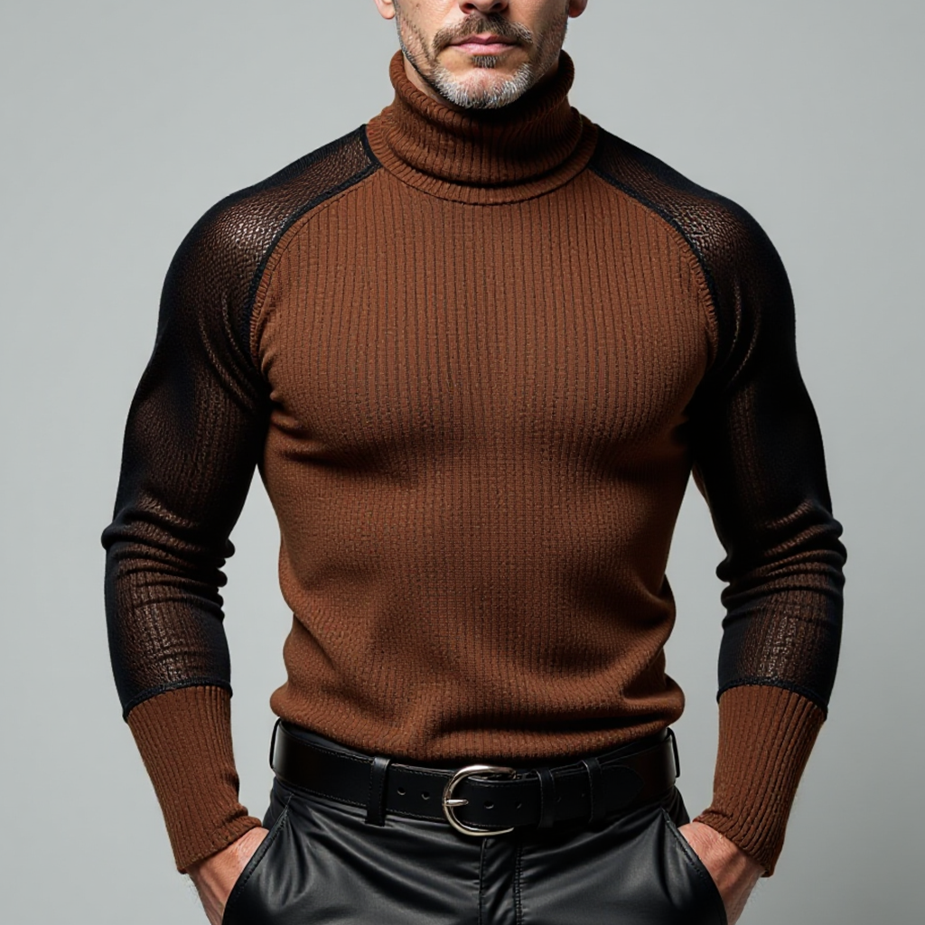 Men's Knitted Patchwork Warm Sweatshirt-inspireuse