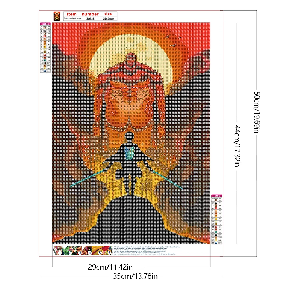 Full Round Diamond Painting 35*50cm - Attack On Titan - Silhouette