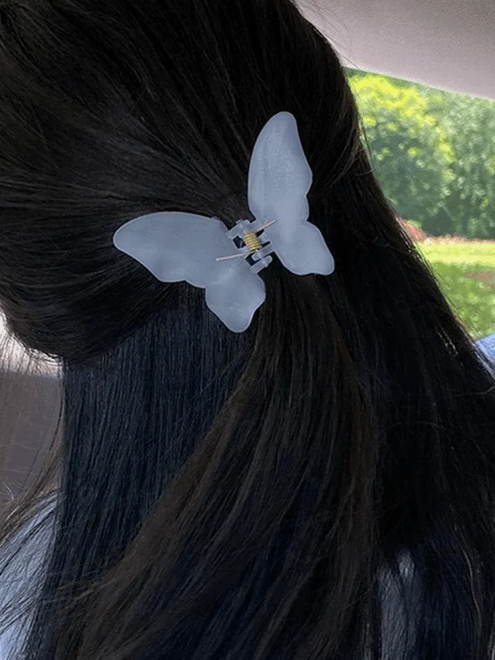 Brownm Resin Butterfly Pattern Hair Claw