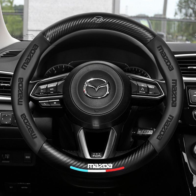 Mazda Carbon Fiber & Leather Steering Wheel Cover