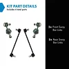 TRQ Front & Rear Sway Bar Stabilizer Link Set Compatible with 2012-2017 Hyundai Azera 2012-2015 Sonata 2014-2016 Kia Cadenza Optima