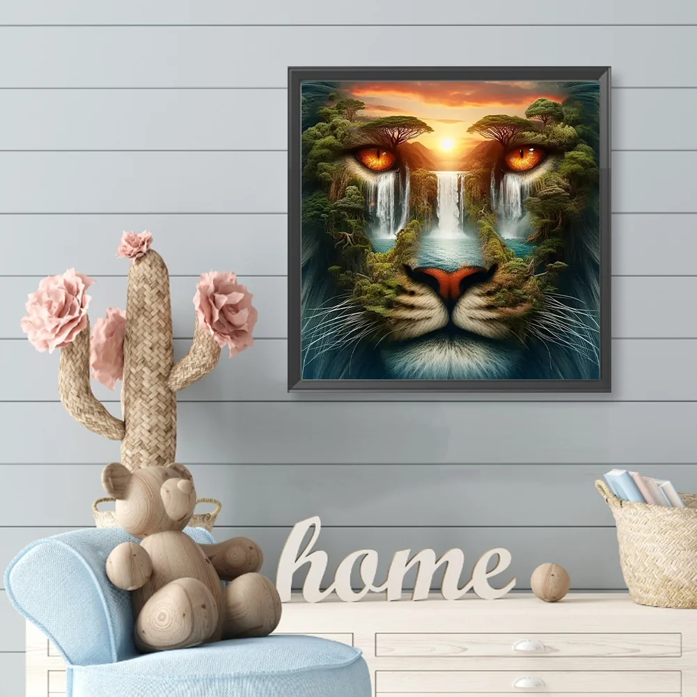 Diamond Painting - Full Round Drill - Tiger Scenery(Canvas|40*40cm)