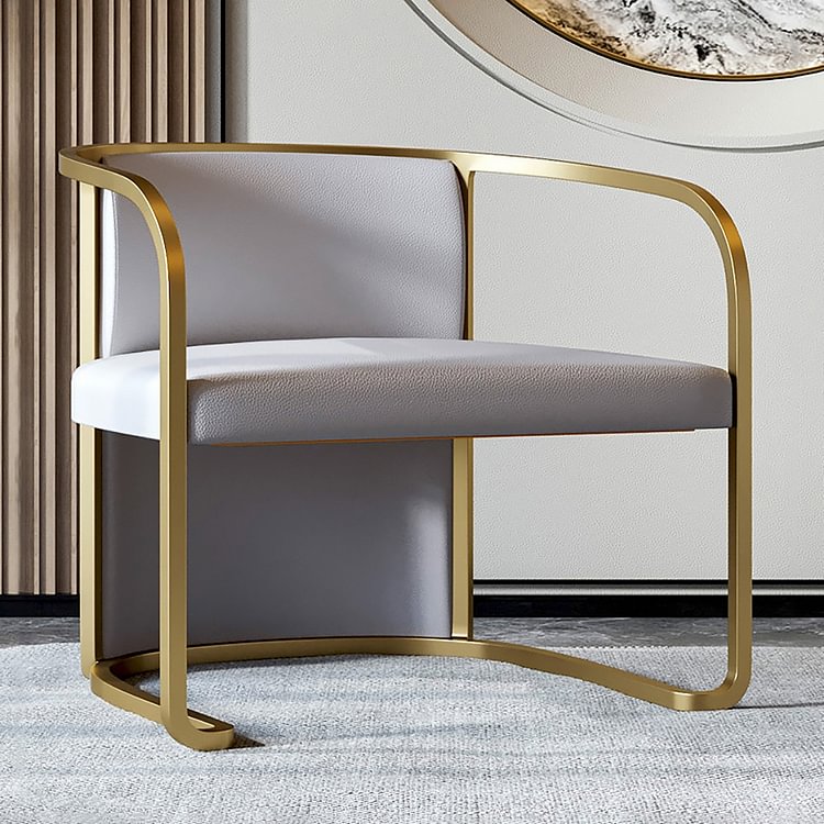 gold leather accent chair