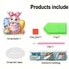 (US Only)2D Flat Easter Bunny Egg DIY Double-Sided Diamond Painting Desktop Decorations