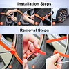 Snow Tire Chains for Car -  Portable Tires Traction Nylon Anti-skid Chain Belt Universal Adjustable Easy to Install Winter Emergency Accessories for Snow Ice Sand Mud Road Mountain Road Climbing
