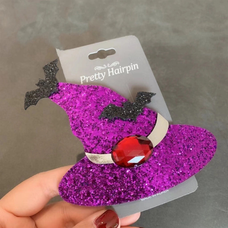 Halloween Ethnic Style Unisex Hat Bat Plastic Sequins Hair Clip