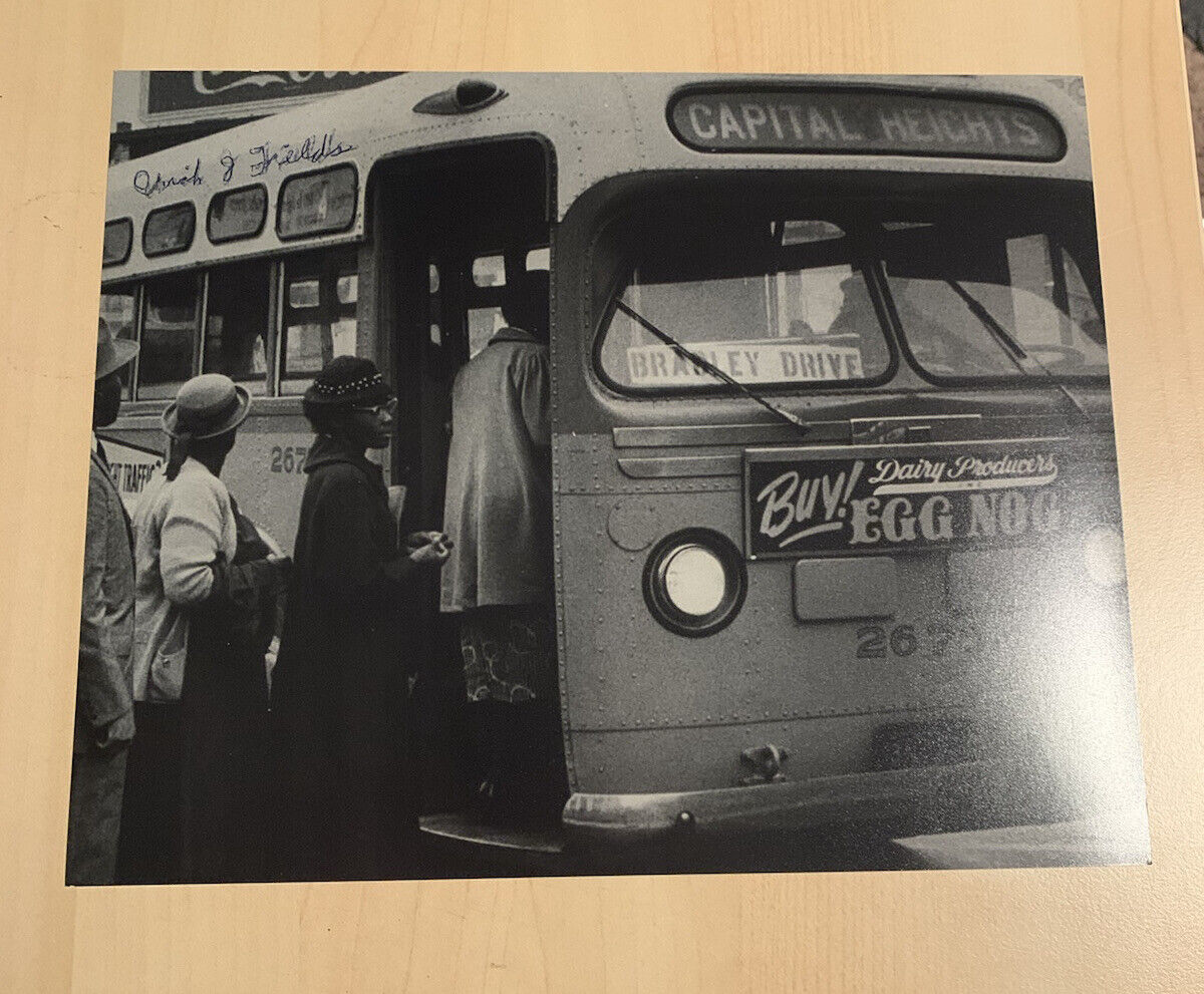 URIAH J FIELDS SIGNED 8x10 Photo Poster painting AUTOGRAPHED MONTGOMERY BUS BOYCOTT CIVIL RIGHTS