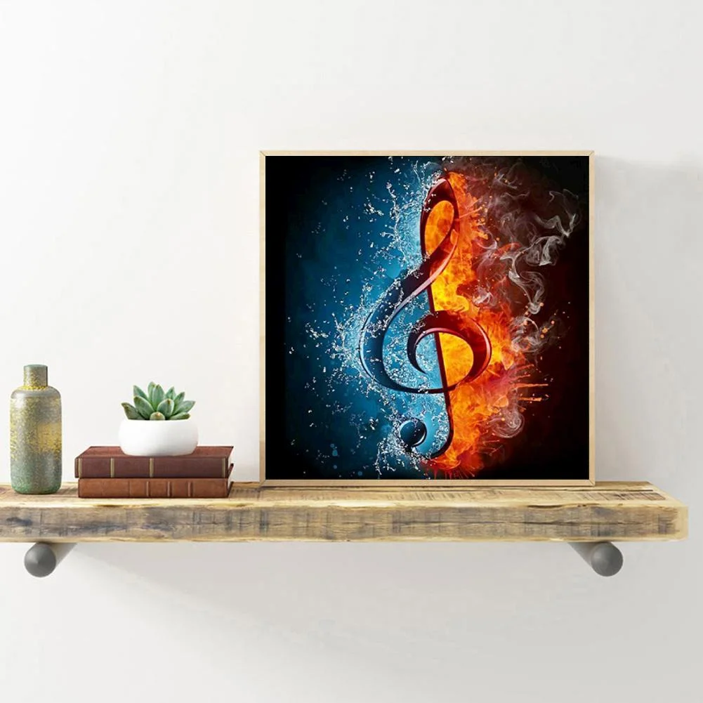 Diamond Painting - Full Round Drill - Musical Note(30*30cm)