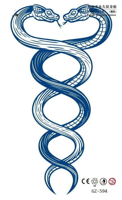 Temporary Waterproof Tattoo Stickers Seductive Snake Flower Ink Lasting Sexy Girls Arm Chest Waist Buttocks Realistic Fake Tatoo