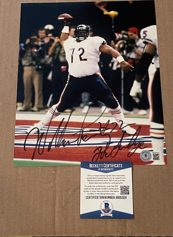 WILLIAM PERRY SIGNED CHICAGO BEARS 8X10 W/THE FRIDGE BECKETT CERTIFIED #3