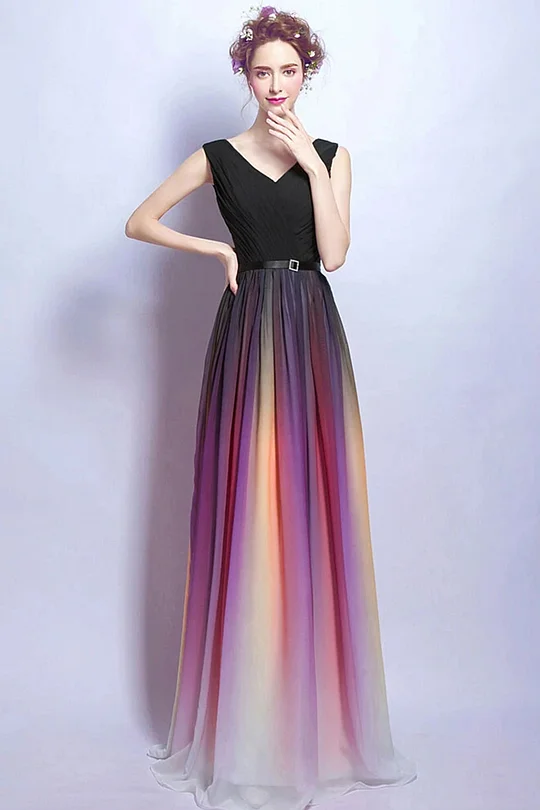 green emerald velvet dress Multi-Sequin-Print Long Blue Prom Dress Blue Multi / 2