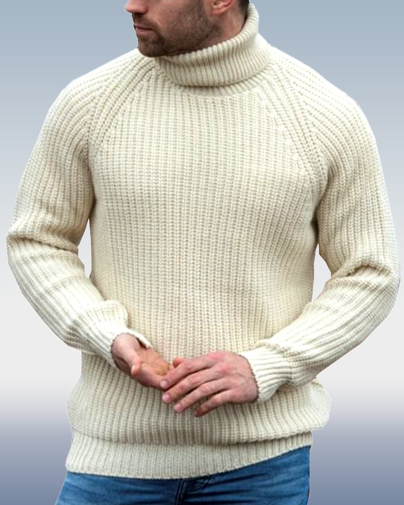 Men's Turtleneck Long Sleeve Knit Sweater