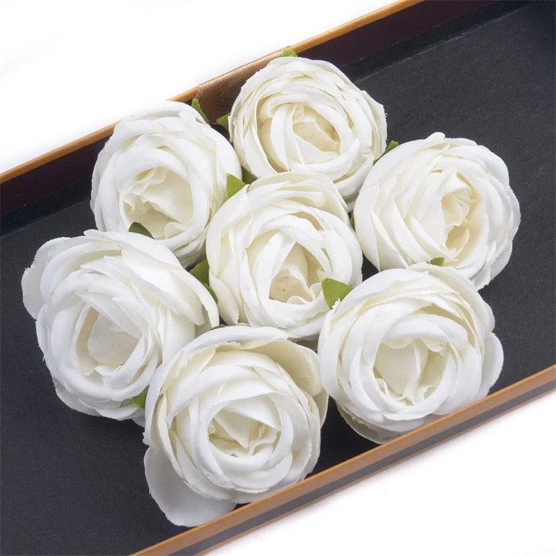 3/20pcs 4cm Artificial Silk Tea Rose Flower Head For Wedding Home Decoration DIY Wreath Scrapbook Fake Flowers Wall Craft