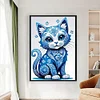 Blue Cat-11CT Stamped Cross Stitch 40*60cm/15.75*23.62in(Big Size)