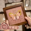 3D DIY Bead Embroidery Butterfly With Frame Home Decor Gift Tabletop Display Kit(Include Embroidery Hoop)
