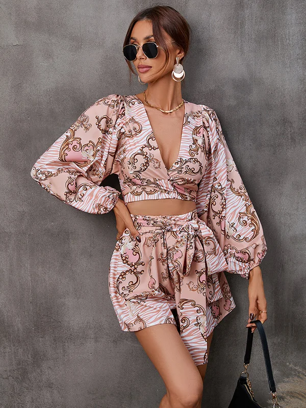 Bohemia Puff Sleeves High Waisted Floral Jumpsuit