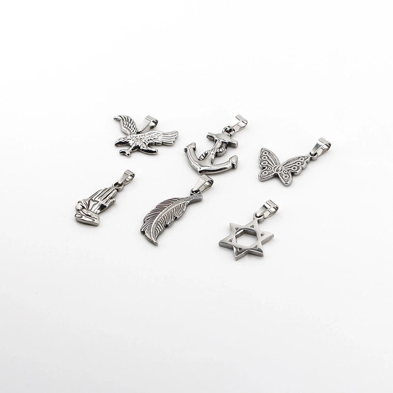 1 Piece 23mm * 17mm 304 Stainless Steel Hexagram Eagle Butterfly Pendant Jewelry Accessories