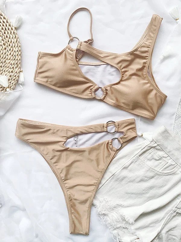 Sexy Cropped Hollow One-Piece Swimwear 