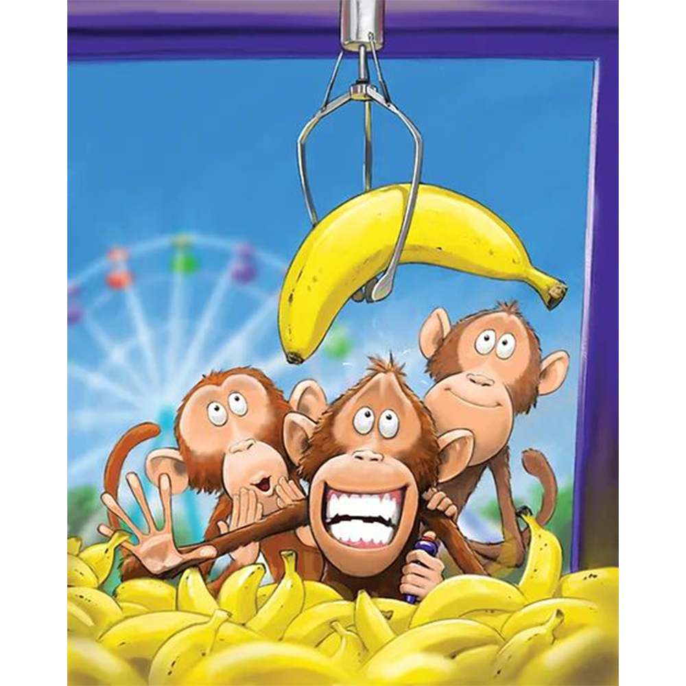 The Monkey Is Picking Bananas In The Claw Machine 40*50CM(Canvas) Full Round Drill Diamond Painting gbfke