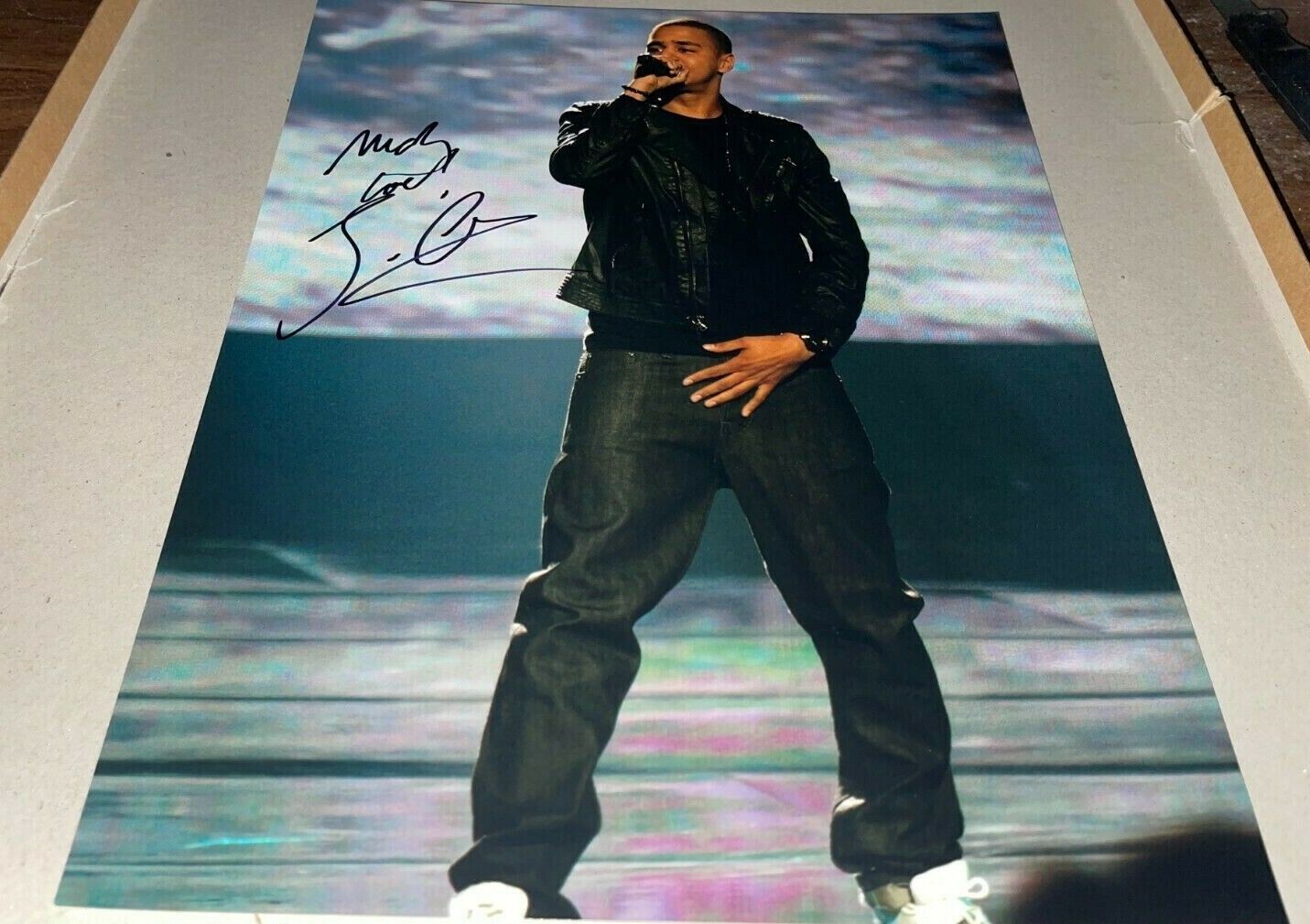 J Cole Middle Child Rapper Concert Signed 11x14 Photo Poster painting Autographed W/COA