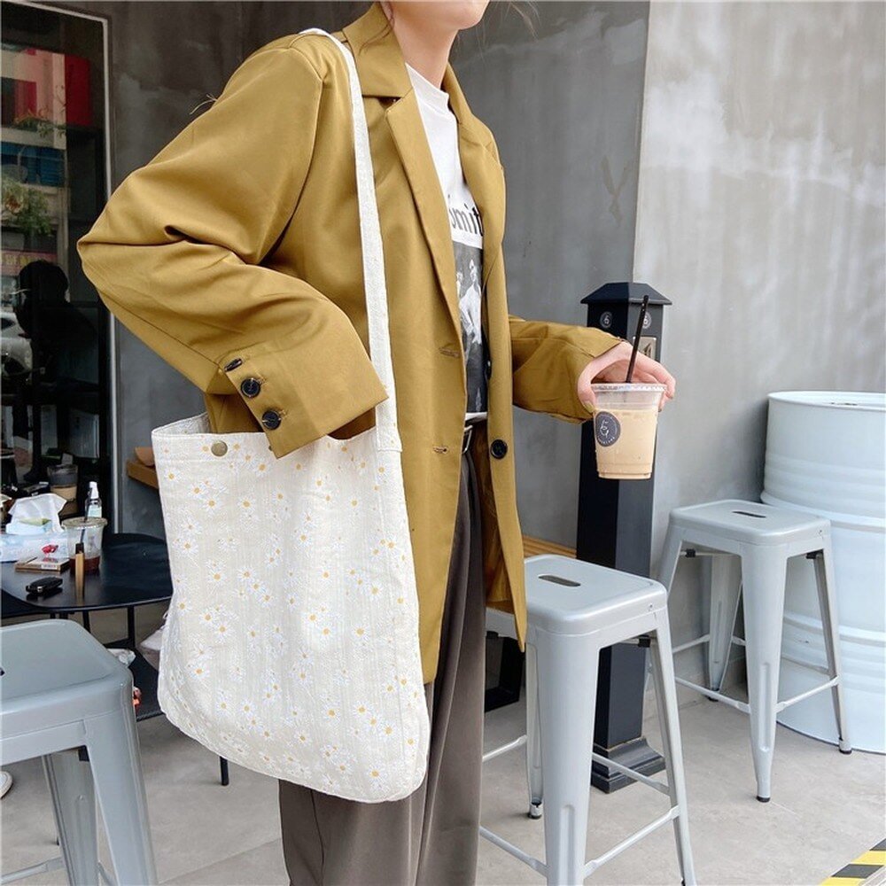 Women&#39;s Bag Shopper Simple Fashion Zipper Handbags Cotton Solid Crossbody Large Capacity Tote Shoulder Bags for Women US Mall Lifes