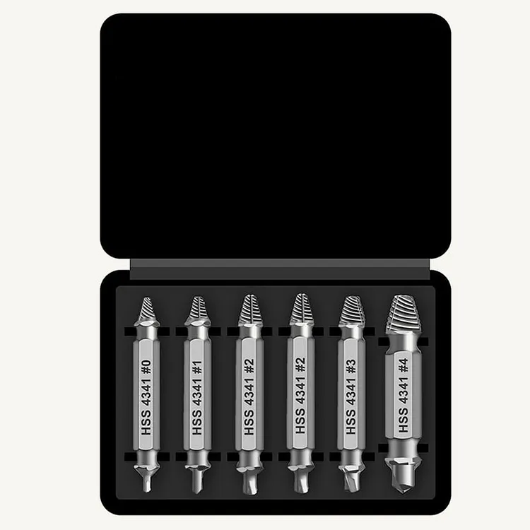 🔥LAST DAY 49% OFF - 🛠️ Stripped Broken Screw Remover, 🔩6 Counts Set Easy Out Bolt Extractor 