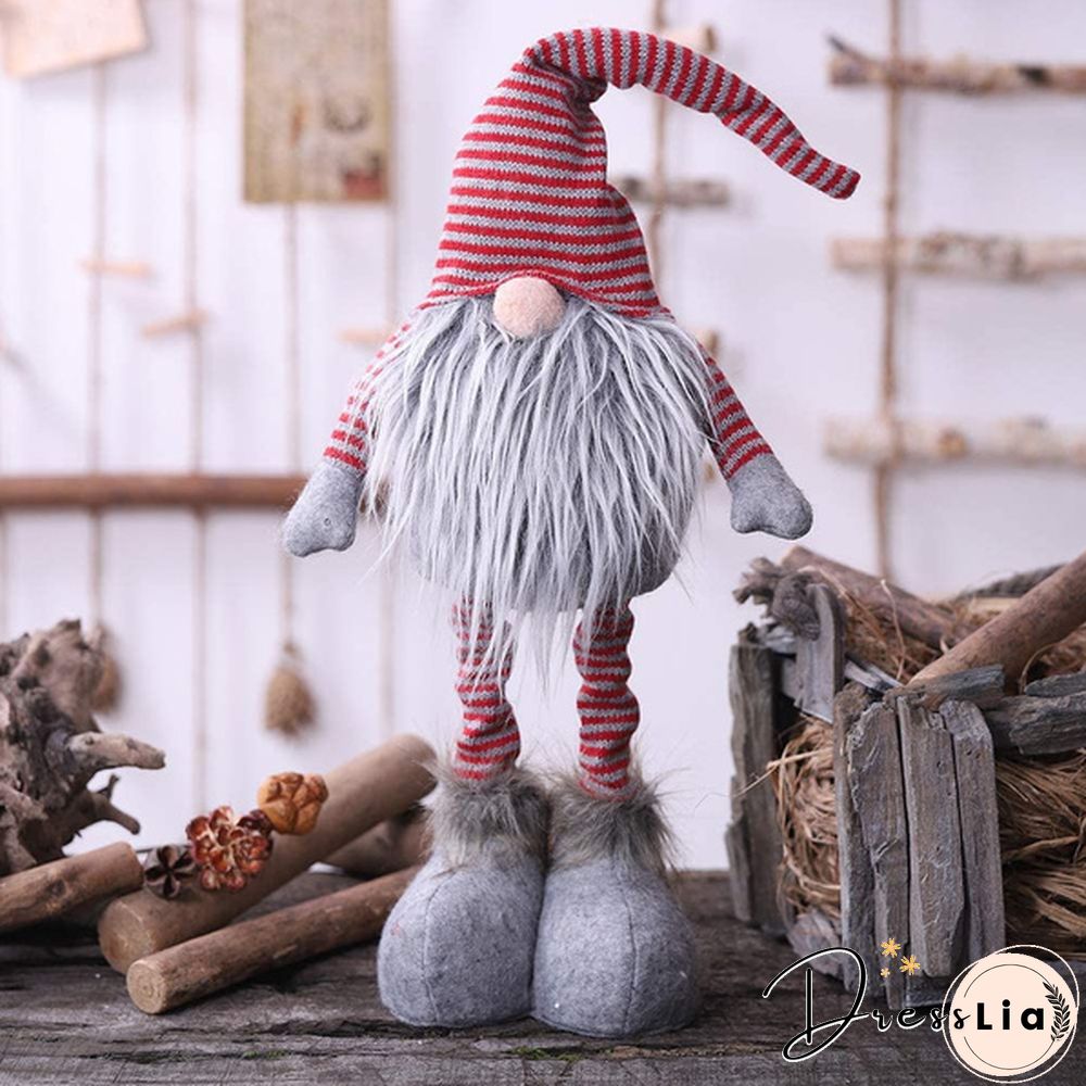 Oternal Handmade Swedish Gnome, Scandinavian Tomte, Yule Santa Nisse, Nordic Figurine, Plush Elf Toy, Home Decor, Winter Table Ornament, Christmas Decorations, Holiday Presents - 24 Inches (Gray)