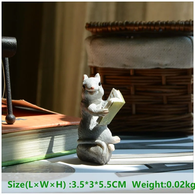 Everyday Collection Home Decoration Accessories Cute Animal Hedgehog Squirrel Rabbit Resin Miniature Figurines Birthday Gift