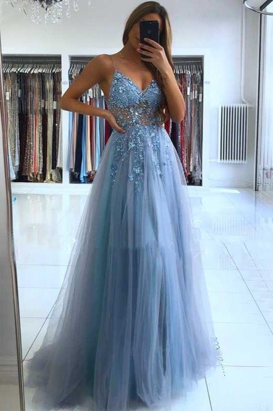 Stunning Spaghetti-Straps Beadings Long Prom Dress With Split On Sale - lulusllly