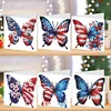 6Pcs Diamond Painting American Flag Butterfly Diamond Drawing Card