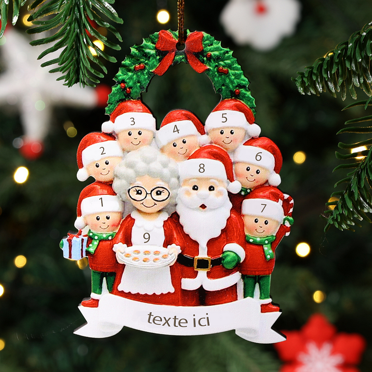 Ornements de Noël Poupée 9 Prénoms Personnalisés et texte