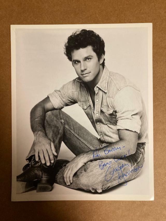 Greg Harrison Actor Boldly Signed 8x10 Handsome Photo Poster painting - Auction House/JSA COA